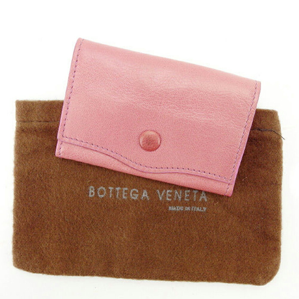 【百貨店SALE★最大限度50％OFF】ボッテガヴェネタ BOTTEGAVENETA コインケース イントレチャート サクラ色 レディース 中古 ブランド名 ご機嫌ブランド名 ヴィンテージ