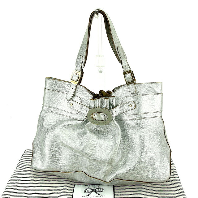 【新生活応援★29％OFFクーポン】アニヤ・ハインドマーチ Anya Hindmarch ショルダーバッグ ベルトデザイン シルバー×ゴールド レディース 中古 ブランド ハイブランド ヴィンテージ