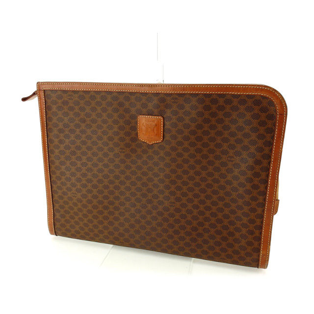 【月代わりの人大売り出し★29％OFFクーポン券】セリーヌ CELINE 余分の物小物 マカダム 赤銅色系 レディース 中古 ブランド名 ご機嫌ブランド名 ヴィンテージ
