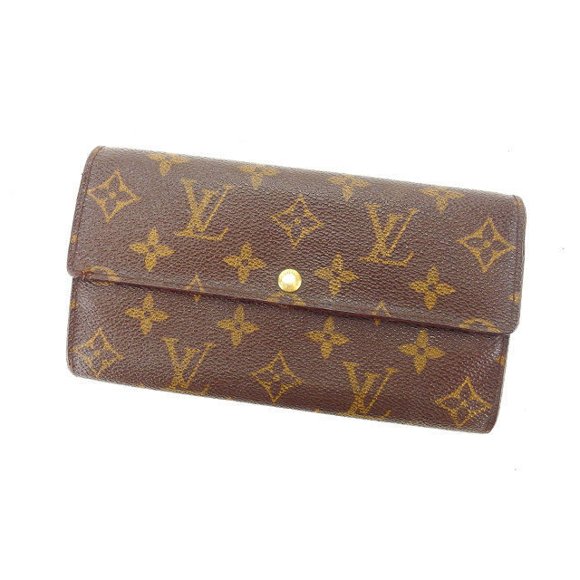 【お買い物マラソン★30%OFFクーポン】ルイ・ヴィトン LOUIS VUITTON 長財布 モノグラム ポシェットポルトモネクレディ ブラウン レディース 中古 ブランド ハイブランド ヴィンテージ|ブランドデポ