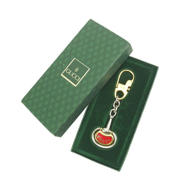 【月末BIG SALE★25％OFFクーポン】グッチ GUCCI キーホルダー ロゴ シルバー&times;ゴールド&times;レッド レディース 中古 ブランド ハイブランド ヴィンテージ｜ブランドデポ