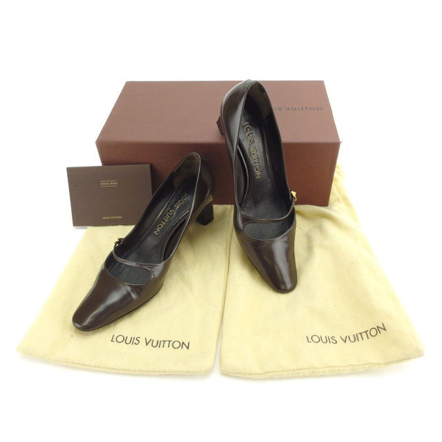 【お買い物マラソン★30％OFFクーポン】ルイ・ヴィトン LOUIS VUITTON パンプス ♯34 ブラウン×ゴールド レディース 中古 ブランド ハイブランド ヴィンテージ