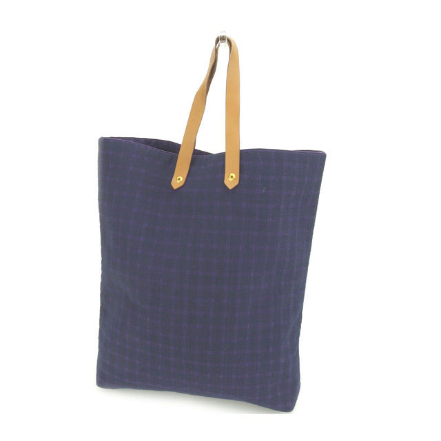 【お買い物マラソン★30%OFFクーポン】エルメス HERMES トートバッグ ネイビー×パープル×ベージュ レディース 中古 ブランド ハイブランド ヴィンテージ