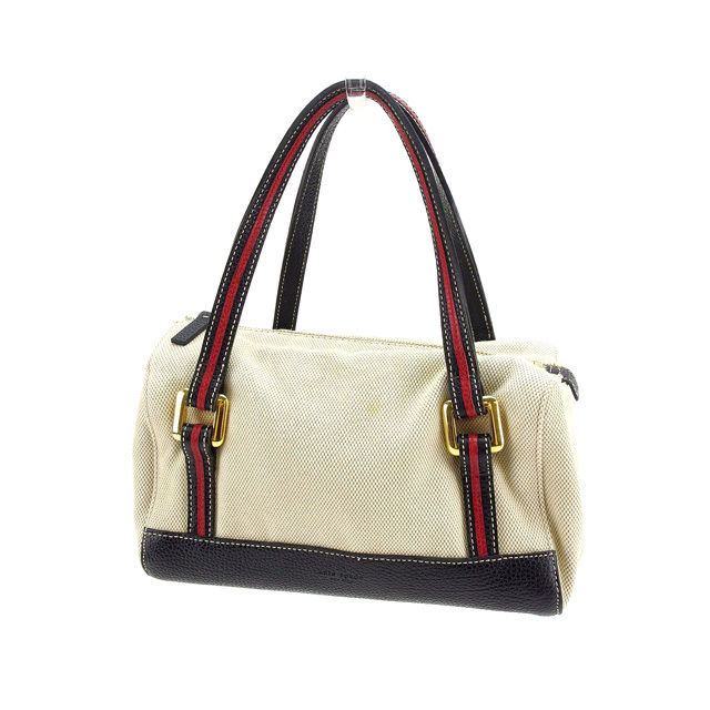 【月末BIG SALE★25％OFFクーポン】ケイトスペード Kate Spade ハンドバッグ ロゴ ベージュ&times;ブラック&times;レッド系 レディース 中古 ブランド ハイブランド ヴィンテージ｜ブランドデポ