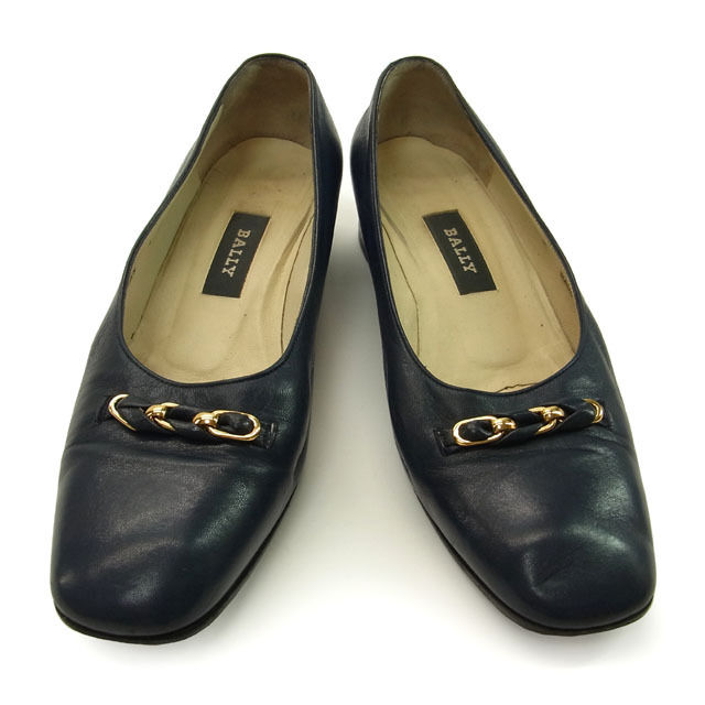 【月入り替わり大売り出し★29％OFF引き換え証】バリー BALLY パンプス /♯7C 米国海軍×ゴールド レディース 中古 ブランド名 御機嫌ブランド名 ヴィンテージ