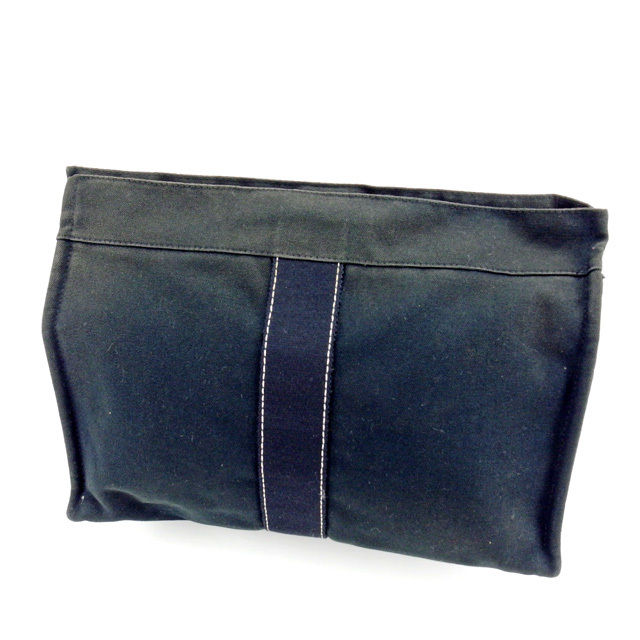【百貨店SALE★最大限度50％OFF】エルメス HERMES クラッチペダル御徒面子 ドーヴィル 黒いこと×白いこと×ベージュ レディース 中古 ブランド名 ご機嫌ブランド名 ヴィンテージ