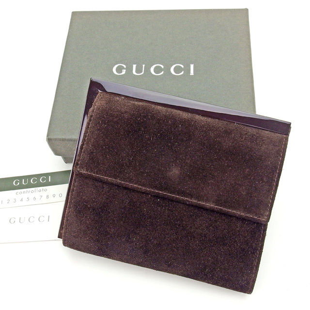 【月代わりの人大売り出し★29％OFFクーポン券】グッチ GUCCI 二つ折り紙入れ 一皿 赤銅色×ブロンズ レディース 中古 ブランド名 ご機嫌ブランド名 ヴィンテージ
