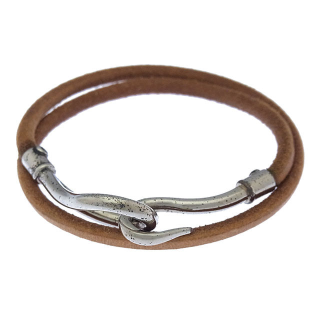【Fashion Special Fair★24％OFFクーポン】エルメス HERMES ブレスレット ジャンボブレス シルバー×ブラウン レディース 中古 ブランド ハイブランド ヴィンテージ