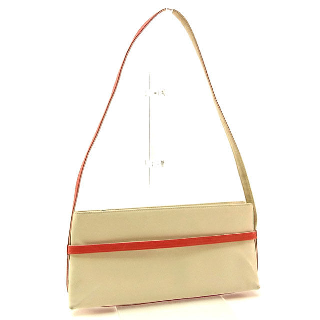 【雨季得SALE★21％OFFクーポン券】バリー BALLY ショルダーバッグ 色つや伝達ルート 象牙色×赤いこと レディース 中古 ブランド名 ご機嫌ブランド名 ヴィンテージ
