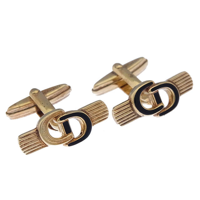 【雨季得SALE★21％OFF引き換え証】ディオール Christian Dior 折り返し CDロゴタイプ ゴールド×黒いこと レディース 中古 ブランド名 御機嫌ブランド名 ヴィンテージ