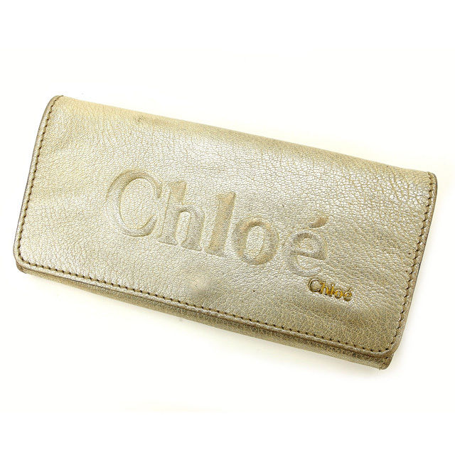 【お買い物マラソン★30％OFFクーポン】クロエ Chloe 長財布 ゴールド レディース 中古 ブランド ハイブランド ヴィンテージ