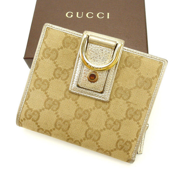 GUCCI GGキャンバス2つ折り財布【523155】 楽天市場】グッチ GUCCI 二つ折り財布 GGキャンバス/レザー