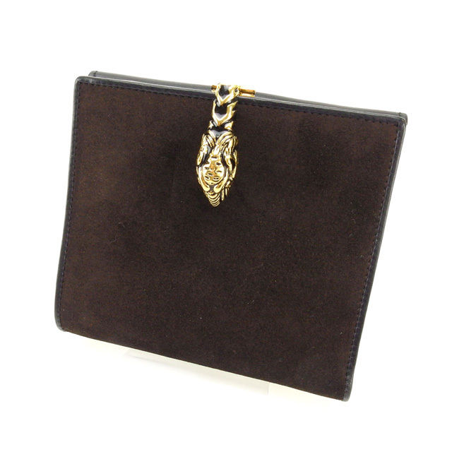【雨季得SALE★21％OFFクーポン券】グッチ GUCCI 二つ折り紙入れ 赤銅色×黒いこと レディース 中古 ブランド名 ご機嫌ブランド名 ヴィンテージ