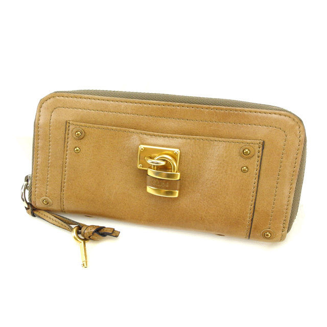 【月末BIG SALE★25％OFFクーポン】クロエ Chloe 長財布 バティントン ベージュ レディース 中古 ブランド ハイブランド ヴィンテージ｜ブランドデポ