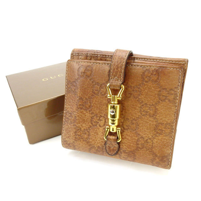 【雨季得SALE★21％OFFクーポン券】グッチ GUCCI 二つ折り紙入れ グッチシマ 赤銅色 レディース 中古 ブランド名 ご機嫌ブランド名 ヴィンテージ