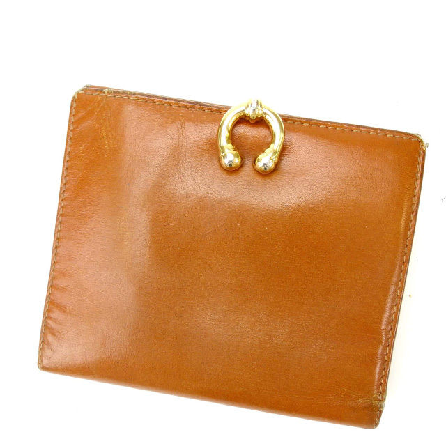 【Fashion Special Fair★24％OFFクーポン】グッチ GUCCI 二つ折り財布 ライトブラウン×ゴールド レディース 中古 ブランド ハイブランド ヴィンテージ