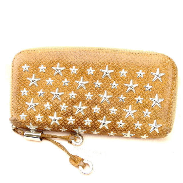 【土日BIG SALE★27％OFF引き換え証】ジミーチュウ JIMMY CHOO 長紙入れ パイソン型押し ともし火赤銅色 レディース 中古 ブランド名 ご機嫌ブランド名 ヴィンテージ