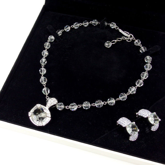 【お買い物マラソン★30％OFFクーポン】スワロフスキー SWAROVSKI ネックレス 二点セット シルバー レディース 中古 ブランド ハイブランド ヴィンテージ