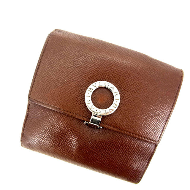 【Fashion Special Fair★24％OFFクーポン】ブルガリ BVLGARI 二つ折り財布 ビーゼロ ブラウン レディース 中古 ブランド ハイブランド ヴィンテージ