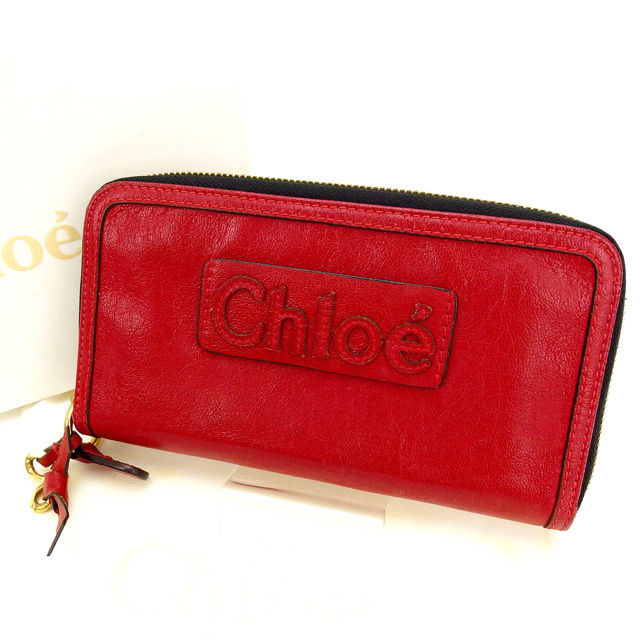 【百貨店SALE★最大限度50％OFF】クロエ Chloe 長紙入れ 赤いこと レディース 中古 ブランド名 ご機嫌ブランド名 ヴィンテージ