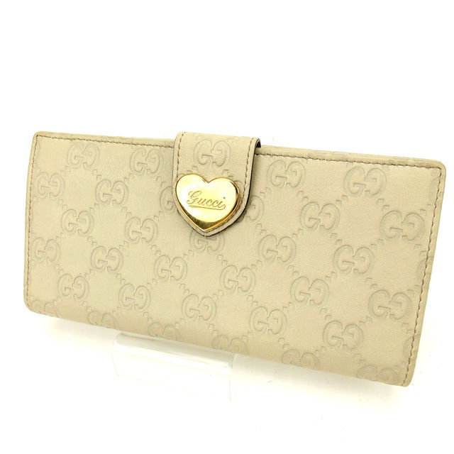 【Fashion Special Fair★24％OFFクーポン】グッチ GUCCI 長財布 グッチシマ ベージュ レディース 中古 ブランド ハイブランド ヴィンテージ