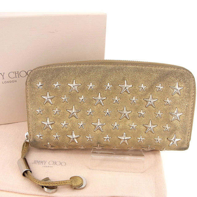 極美品　JIMMY CHOO ジミーチュウ　ベージュ スタッズ 長財布　保存袋 楽天市場】ジミーチュウ JIMMY CHOO 長財布 スタースタッズ