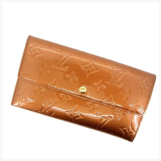 【お買い物マラソン★30％OFFクーポン】ルイ・ヴィトン LOUIS VUITTON 長財布 ヴェルニ /ポシェットポルトモネクレディ ブロンズ レディース 中古 ブランド ハイブランド ヴィンテージ