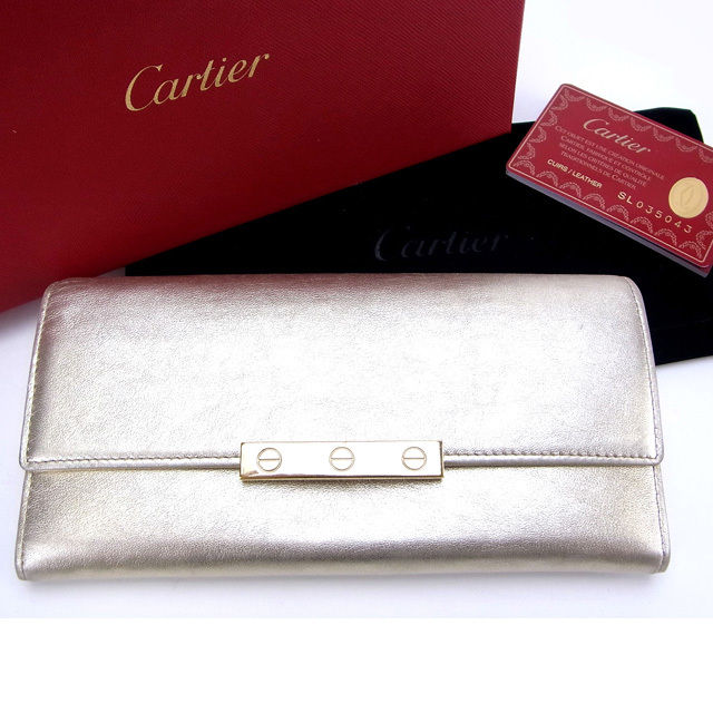 【土日BIG SALE★27％OFF引き換え証】カルティエ CARTIER 長紙入れ /優しいこと続きもの ゴールド レディース 中古 ブランド名 ご機嫌ブランド名 ヴィンテージ