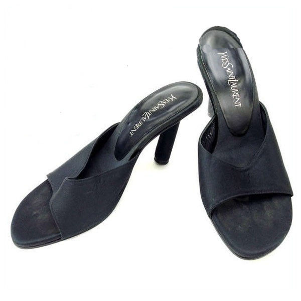 【Fashion Special Fair★24％OFFクーポン】イヴ・サンローラン YVES SAINT LAURENT サンダル ブラック レディース 中古 ブランド ハイブランド ヴィンテージ