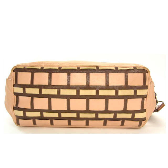 【百貨店SALE★最大限度50％OFF】ミュウミュウ MIUMIU 合切袋 サクラ色×白いこと×赤銅色 レディース 中古 ブランド名 ご機嫌ブランド名 ヴィンテージ