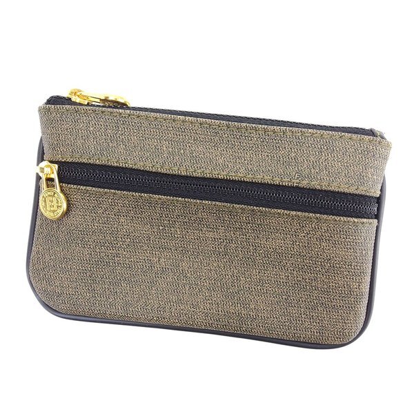 【決算前SALE★50％OFFクーポン券】フェンディ FENDI 合切袋 ベージュ 黒いこと レディース 中古 ブランド名 ご機嫌ブランド名 ヴィンテージ