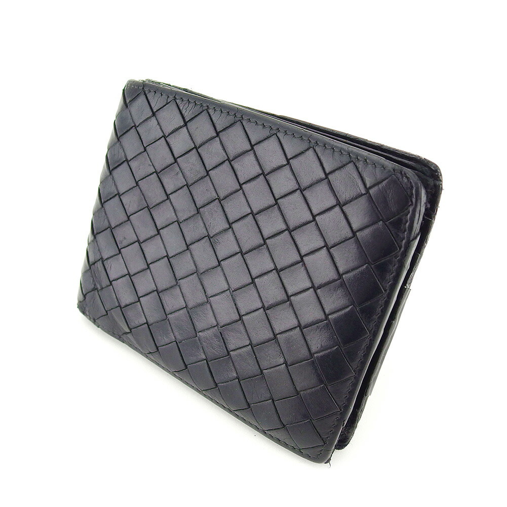【Fashion Special Fair★24％OFFクーポン】ボッテガヴェネタ BOTTEGAVENETA 札入れ イントレチャート ブラック レディース 中古 ブランド ハイブランド ヴィンテージ