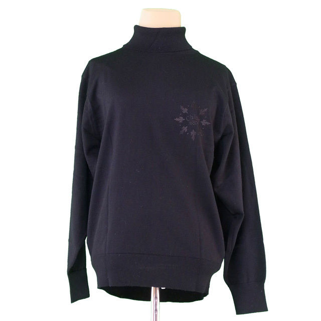 【新生活応援★29％OFFクーポン】クロエ Chloe ニット タートルネック ♯11サイズ ゴルフライン ブラック レディース 中古 ブランド ハイブランド ヴィンテージ