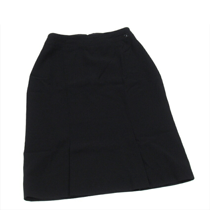 CHANEL 　シャネル　ミニスカート フレア　サイズ44　ネイビー　ウール 中古・古着通販】CHANEL (シャネル) ウールタイトスカート ネイビー