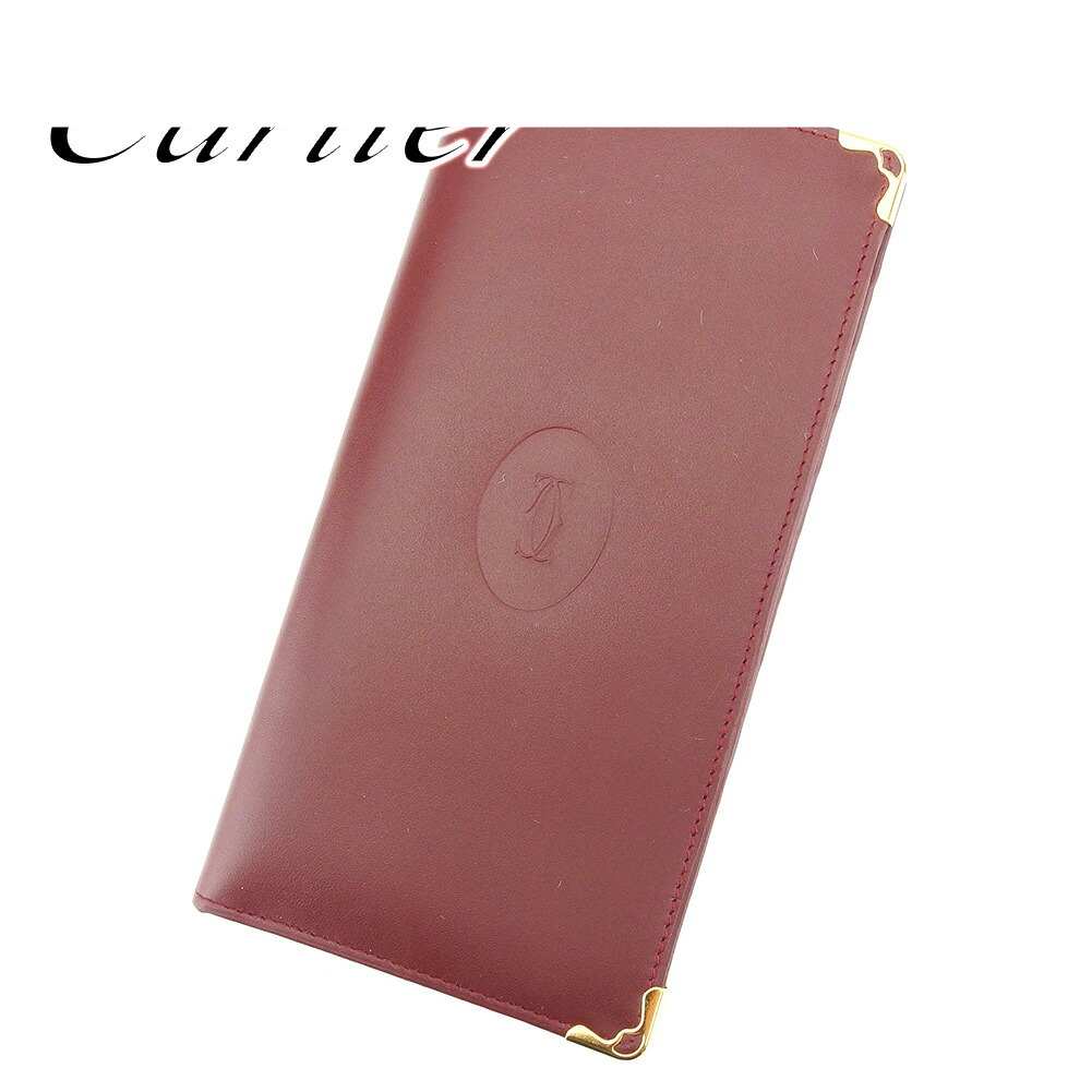 【土日BIG SALE★27％OFF引き換え証】カルティエ CARTIER 紙入れ 帆柱生産ライン ボルドーワイン レディース 中古 ブランド名 ご機嫌ブランド名 ヴィンテージ