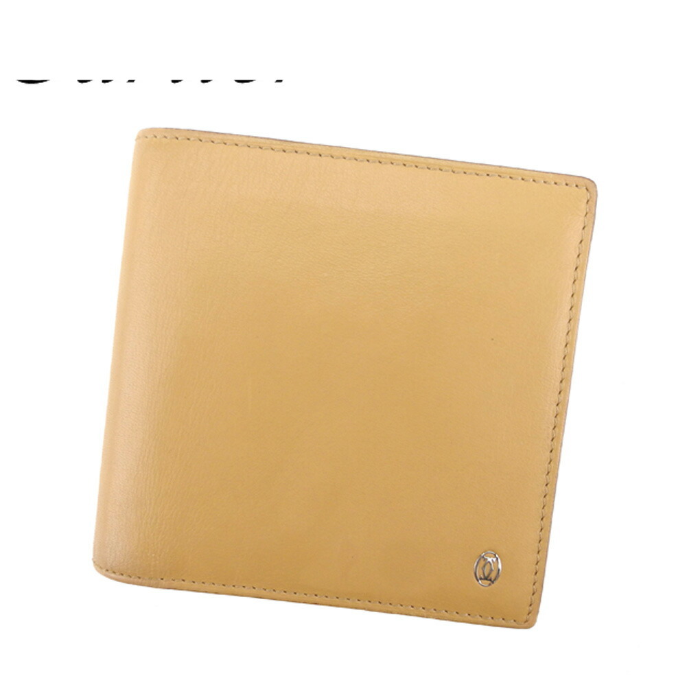 【雨季得SALE★21％OFFクーポン券】カルティエ CARTIER 二つ折り紙入れ パシャ ベージュ レディース 中古 ブランド名 ご機嫌ブランド名 ヴィンテージ