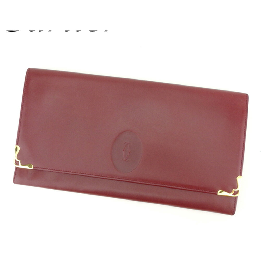 【雨季得SALE★21％OFFクーポン券】カルティエ CARTIER クラッチペダル御徒面子 船檣伝達ルート ボルドーワイン レディース 中古 ブランド名 ご機嫌ブランド名 ヴィンテージ