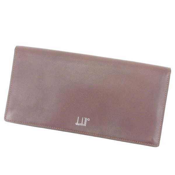 【土日BIG SALE★27％OFF引き換え証】ダン吸血鬼 Dunhill 紙入れ ロゴタイプ 赤銅色 しろがね色 レディース 中古 ブランド名 ご機嫌ブランド名 ヴィンテージ