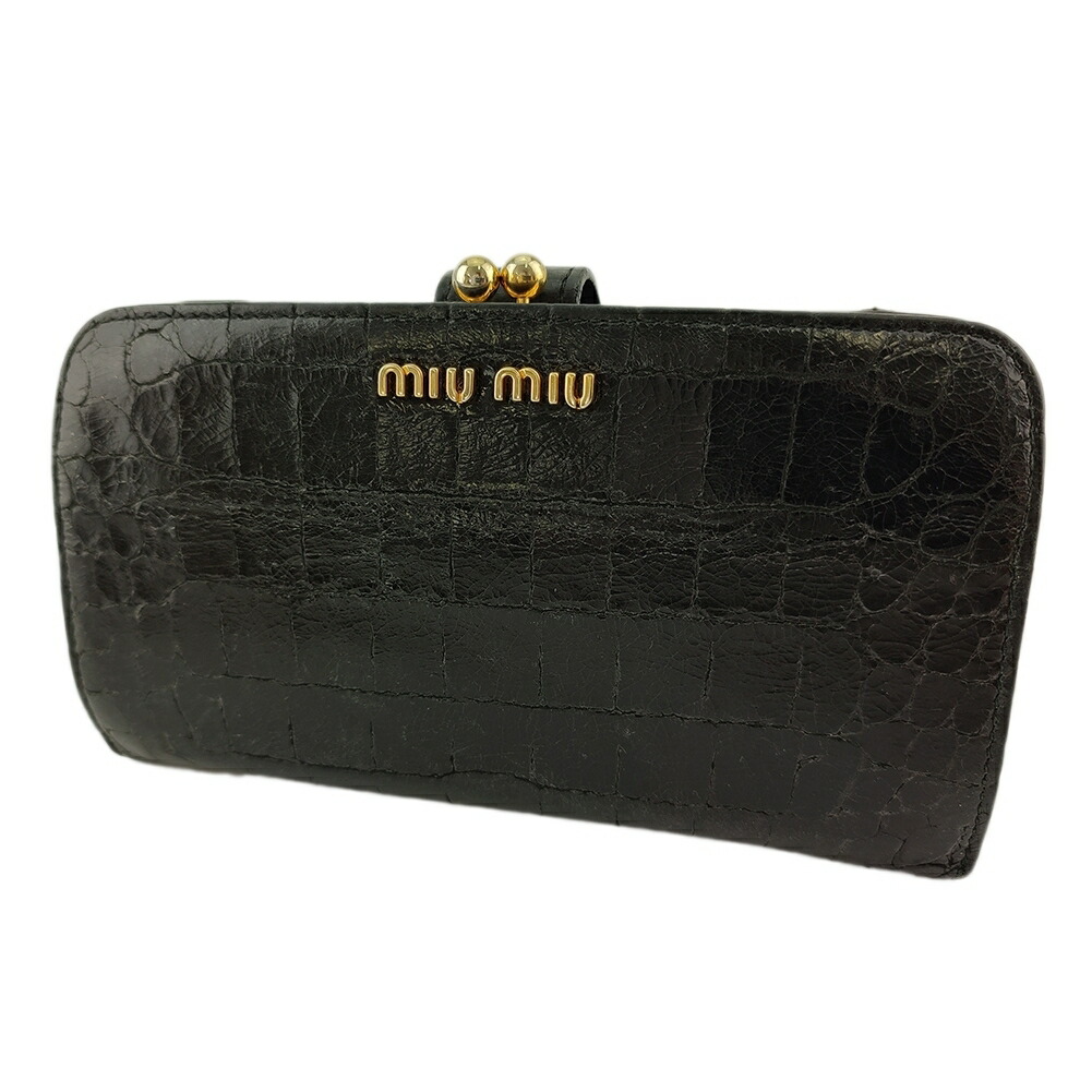 箱付き美品✨ミュウミュウ FW2002 チェーンウォレット がま口 レザー b1246_wm.jpg