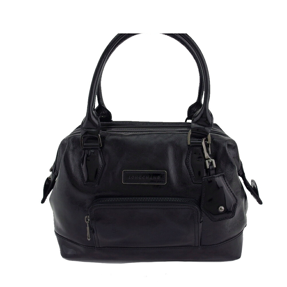 【お買い物マラソン★30%OFFクーポン】ロンシャン ハンドバッグ ブラック×シルバー×レッド レディース 中古 Longchamp ブランド ハイブランド ヴィンテージ|ブランドデポ