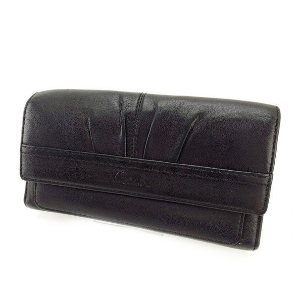 【雨季得SALE★21％OFFクーポン券】コーチ職 三つ折り紙入れ 黒いこと 中古 COACH ブランド名 ご機嫌ブランド名 ヴィンテージ