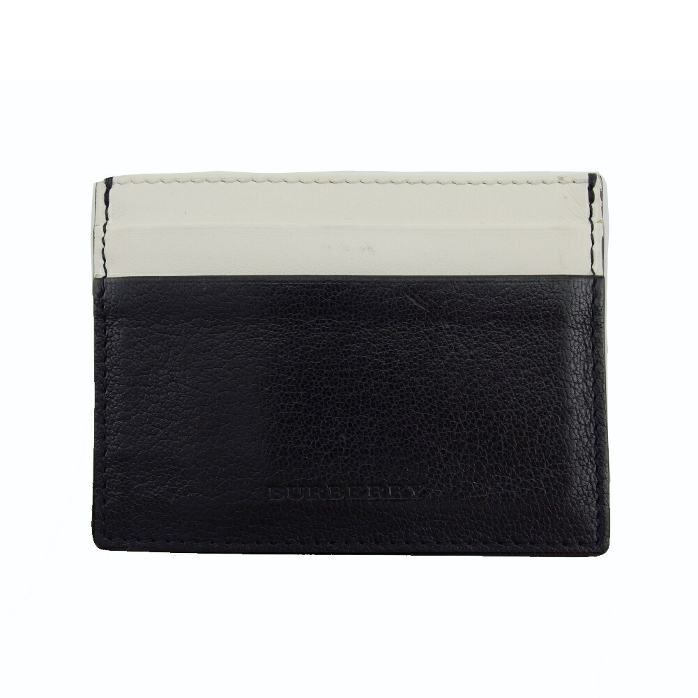 【Fashion Special Fair★29％OFFクーポン】バーバリー カードケース ブラック×ホワイト レディース 中古 BURBERRY ブランド ハイブランド ヴィンテージ