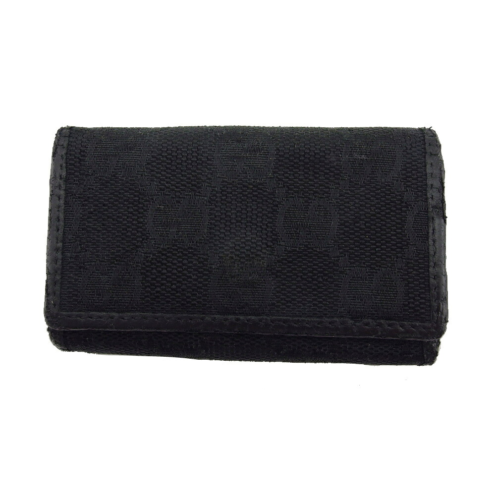 【Fashion Special Fair★24％OFFクーポン】グッチ キーケース GG柄 ブラック×シルバー レディース 中古 GUCCI ブランド ハイブランド ヴィンテージ