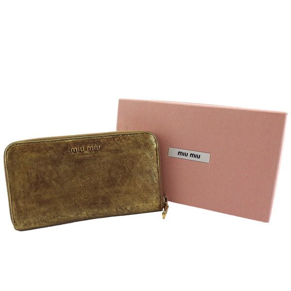 【Fashion Special Fair★24％OFFクーポン】ミュウミュウ 長財布 ORO レディース 中古 MIUMIU ブランド ハイブランド ヴィンテージ
