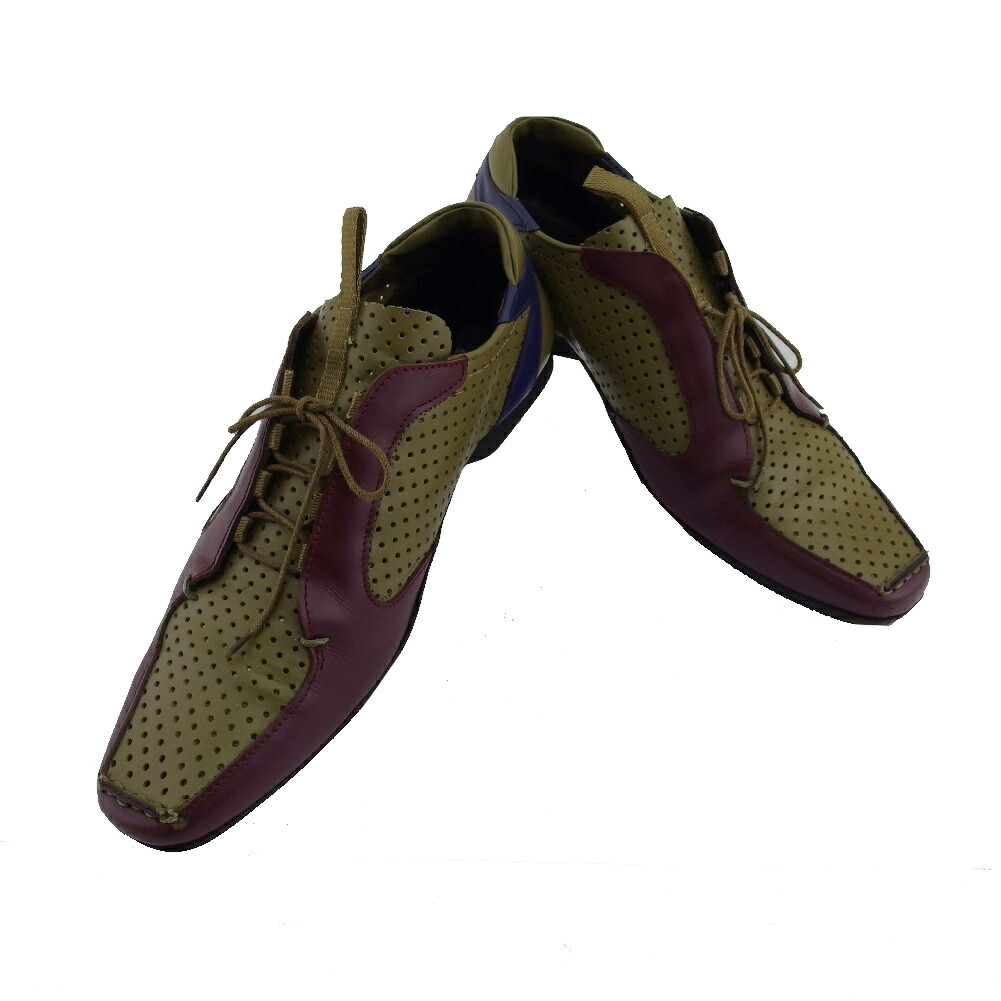 【お買い物マラソン★30％OFFクーポン】プラダ スニーカー ベージュ&times;ボールド&times;ブルー レディース 中古 PRADA ブランド ハイブランド ヴィンテージ｜ブランドデポ 59,004円