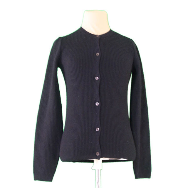 【Fashion Special Fair★24％OFFクーポン】ミュウミュウ カーディガン リブ編み ♯40サイズ ブラック レディース 中古 MIUMIU ブランド ハイブランド ヴィンテージ
