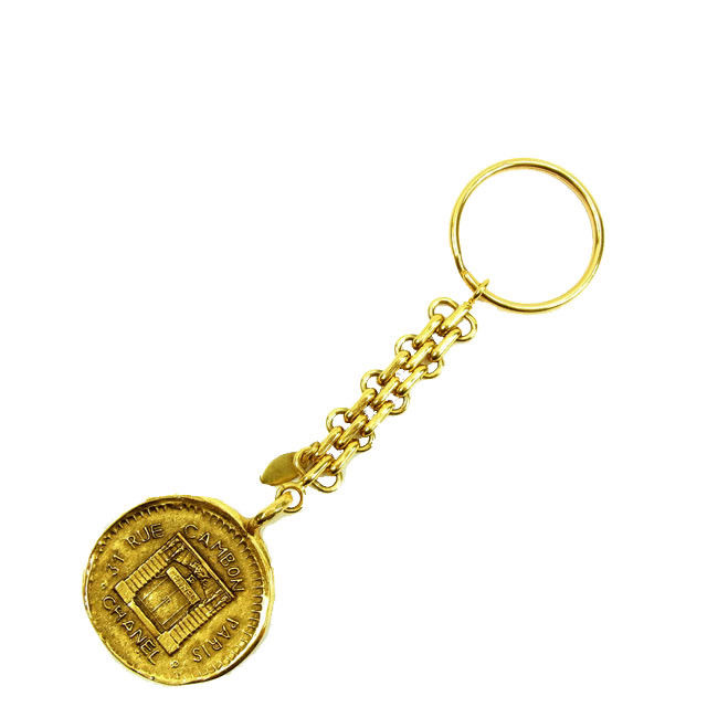 【お買い物マラソン★30％OFFクーポン】シャネル キーホルダー カンボンライン ゴールド レディース 中古 CHANEL ブランド ハイブランド ヴィンテージ