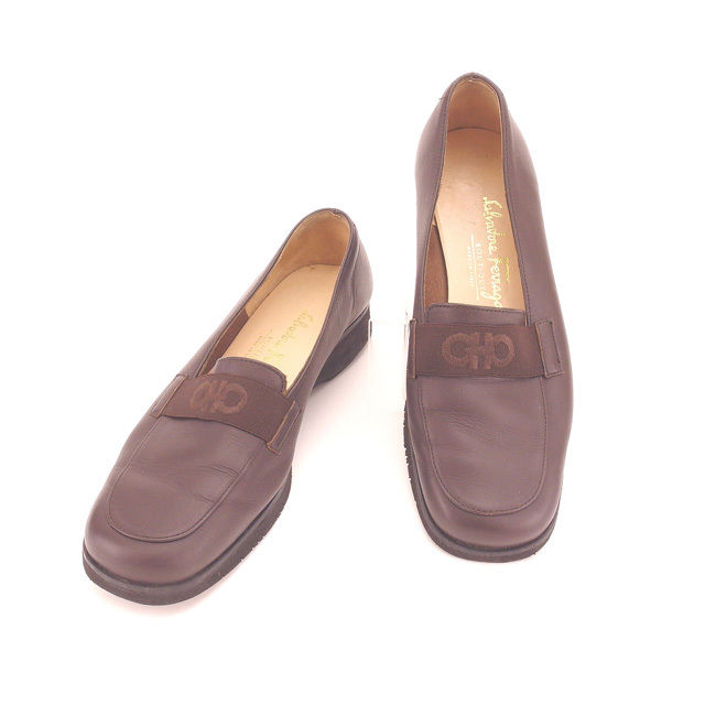 【お買い物マラソン★30％OFFクーポン】サルヴァトーレフェラガモ ローファー ガンチーニ ブラウン レディース 中古 Salvatore Ferragamo ブランド ハイブランド ヴィンテージ｜ブランドデポ