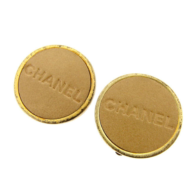 【お買い物マラソン★30％OFFクーポン】シャネル イヤリング ベージュ&times;ゴールド レディース 中古 CHANEL ブランド ハイブランド ヴィンテージ｜ブランドデポ