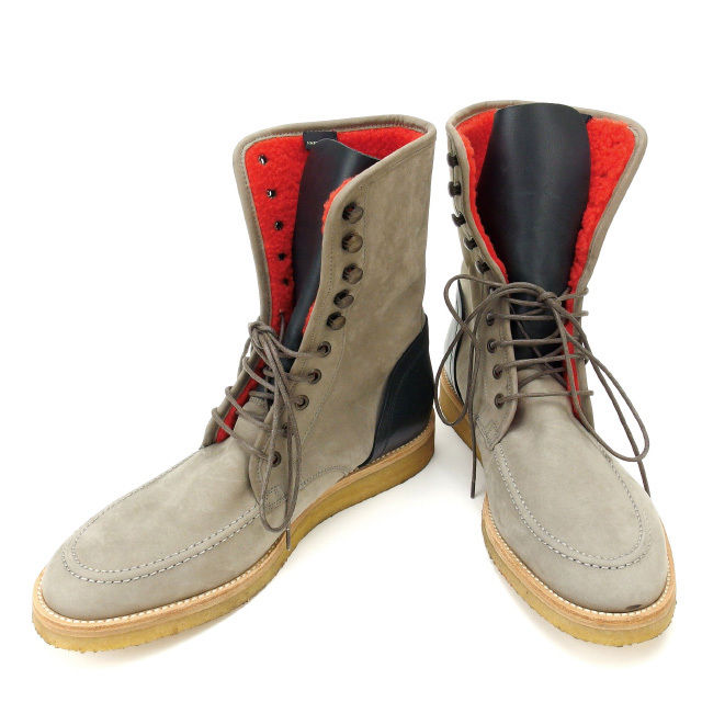 【Fashion Special Fair★24％OFFクーポン】マークジェイコブス ブーツ グレー×オレンジ レディース 中古 MARC JACOBS ブランド ハイブランド ヴィンテージ